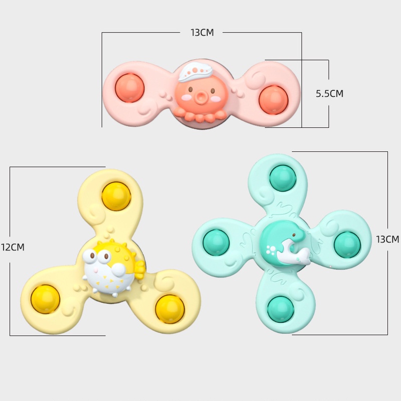Đồ Chơi Xoay Ngón Tay Gắn Bàn Ăn / Ghế Ngồi Phòng Tắm Vui Nhộn Cho Bé