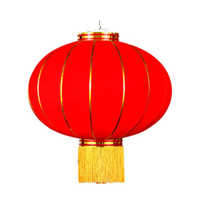 Đèn lồng đỏ TRƠN trang trí tết vải nhung khung thép  cao cấp 50cm trang trí ngoài trời