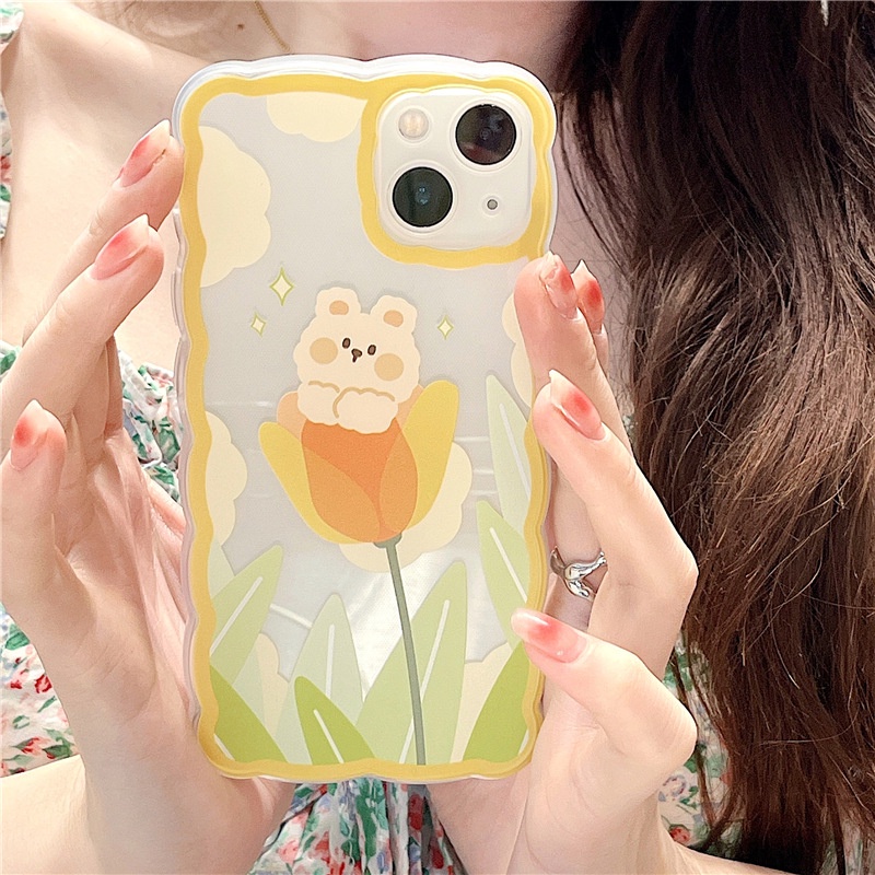 Ốp lưng iphone Ốp Điện Thoại Họa Tiết Hoạt Hình Chú Gấu &amp; Hoa Xinh Xắn Cho iphone13Promax xsmax 12 iphone / xs / 7 / 8 / Pro / Max / Mini-14 Dinuo case