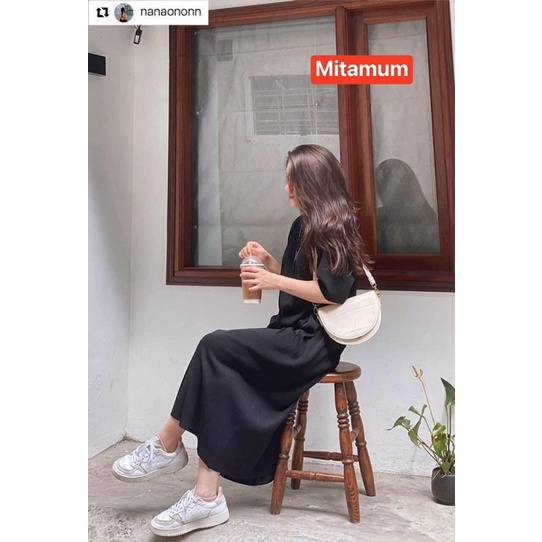 Đầm váy bầu hè thu cotton tăm cộc tay/ngắn tay váy xuông co giãn công sở đi chơi thiết kế cao cấp