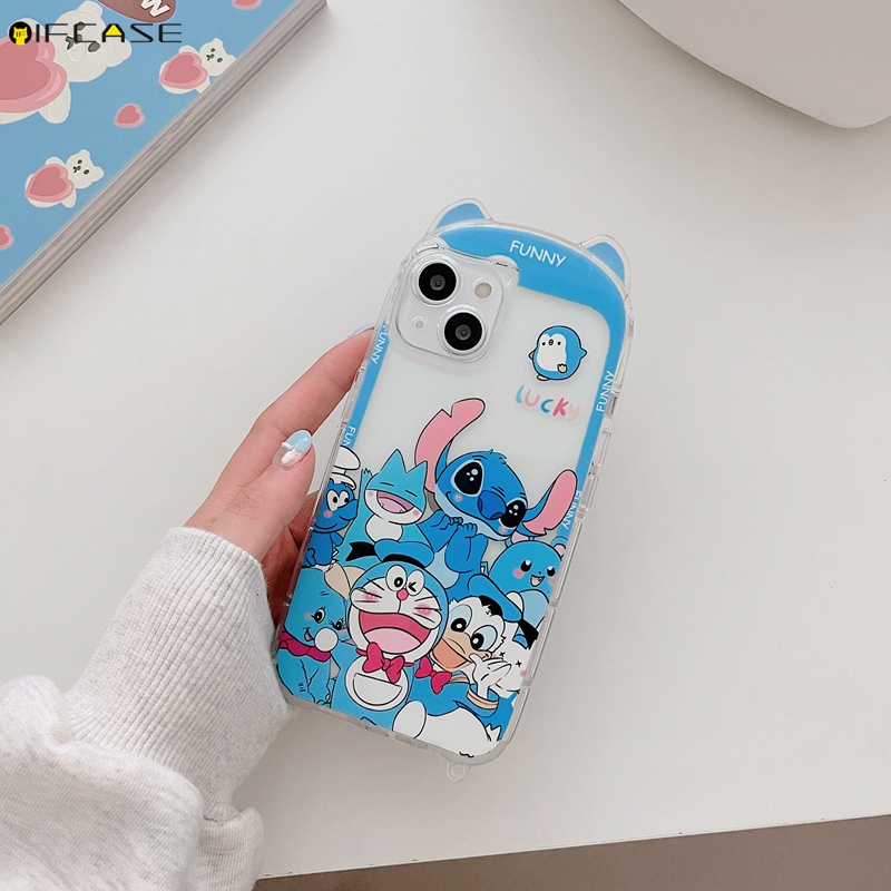 Ốp Điện Thoại Mềm Trong Suốt Họa Tiết Hoạt Hình Sáng Tạo Cho iPhone 13 12 11 Pro Max