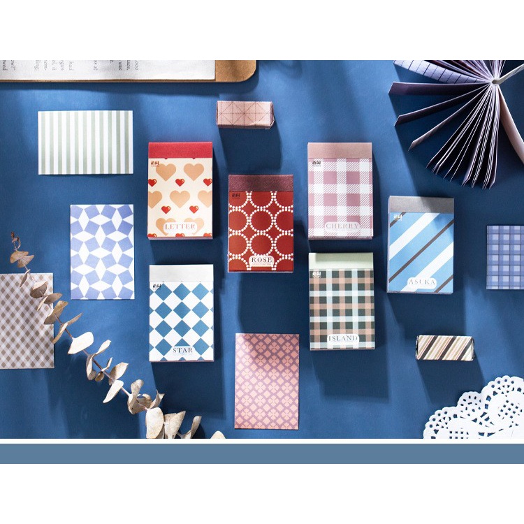 Sticker đóng cuốn họa tiết dạng giấy nền 50 tấm