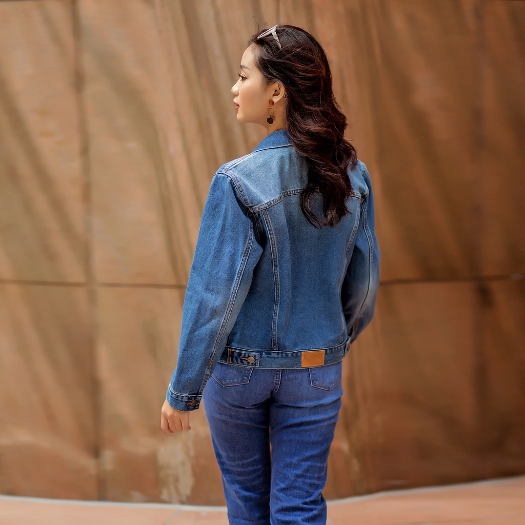 Áo Khoác Jean Nữ Cao Cấp Trơn Màu Xanh Aaa Jeans