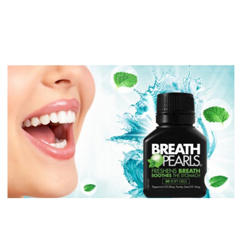 [HÀNG ÚC] Viên Uống Hỗ Trợ Thơm Miệng Breath Pearls - 50 Viên