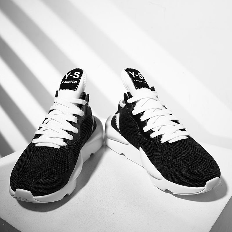 Giày Thể Thao Da Bò Màu Đen / Xám Phong Cách Samurai Thời Trang Cho Nam y3 y3