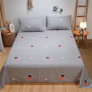 Set Chăn Ga Cotton Poly Dâu Ga Kẻ Caro Đen Trắng Độc Lạ Thoảng Mát Shinbedding.shop