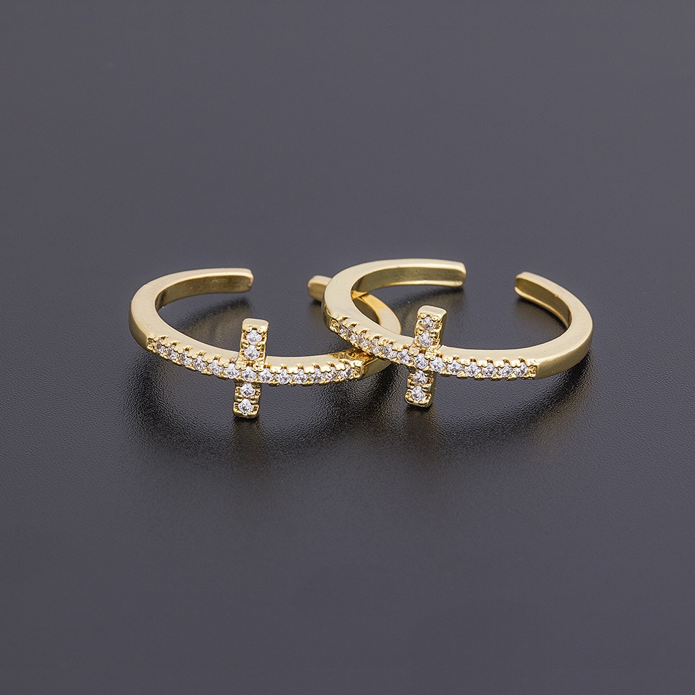 Nhẫn Đồng Đính Đá Zircon Màu Cầu Vồng Phong Cách Bohemian
