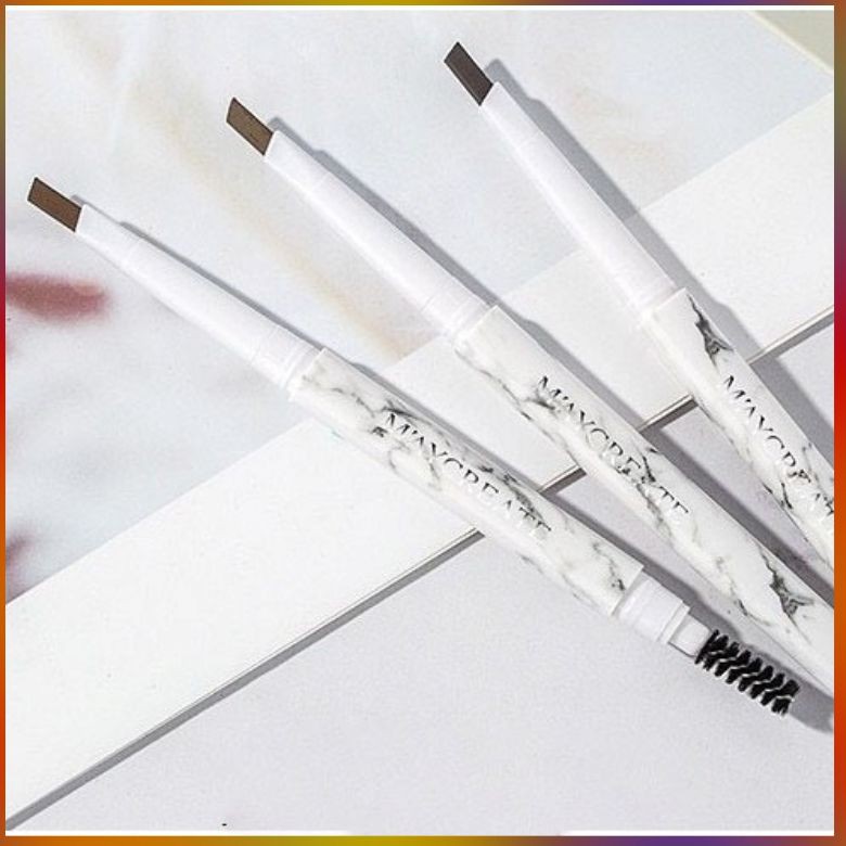 Bút kẻ mày 2 đầu Maycreate vỏ vân đá thời trang chống nước, không lem