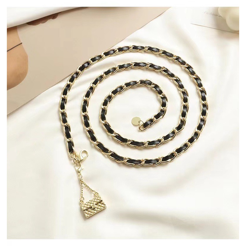 Xích rơi thắt eo mix da màu vàng cá tính Xich chi tiết minibag siêu cưng