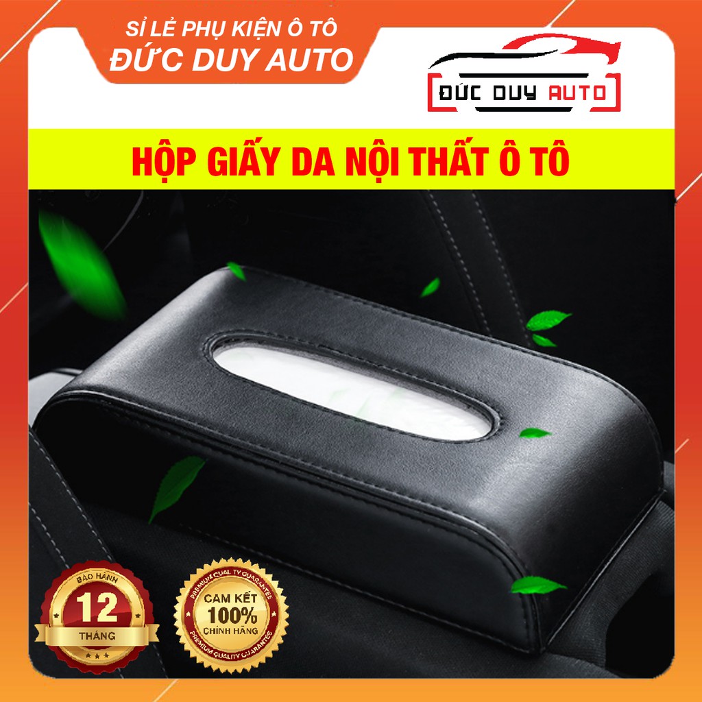 Hộp đựng khăn giấy da PU cao cấp trên ô tô, xe hơi