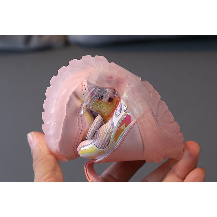 giày thể thao bé gái giày be gái có đèn led nhấp nháy thay được quai vải êm chân nhẹ êm chân  QCCC full hộp LED101