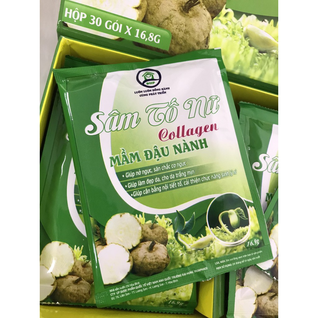 Sâm Tố Nữ Collagen Mầm Đậu Nành-  Giúp Bổ Sung Estrogen, Giúp Nở Ngực, Cân Bằng Nội Tiết Tố, Giảm Thâm, Mờ Nám,