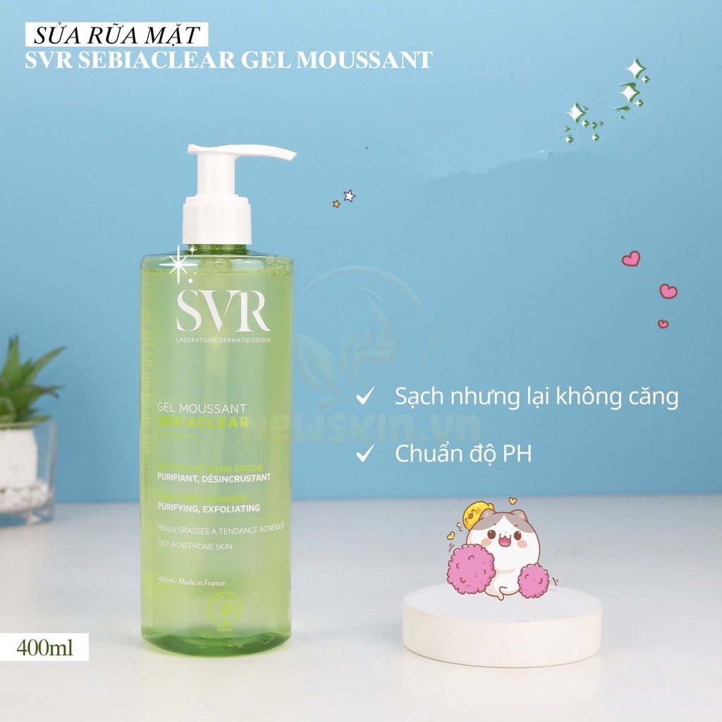 Gel Rửa Mặt Dành Cho Da Dầu SVR Sebiaclear Gel Moussant 400ml