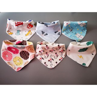 Set 5 khăn yếm tam giác cotton goodmama cho bé trai bé gái có 2 cúc bấm