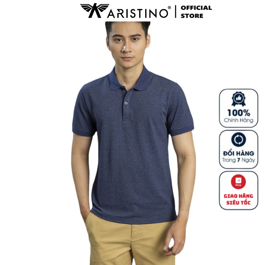 Áo Thun Nam Có Cổ Polo Nam Ngắn Tay Aristino APS014S1 Trơn Màu Chất Liệu CVC Cao Cấp Chất Lượng Dáng Regular Suông Nhẹ