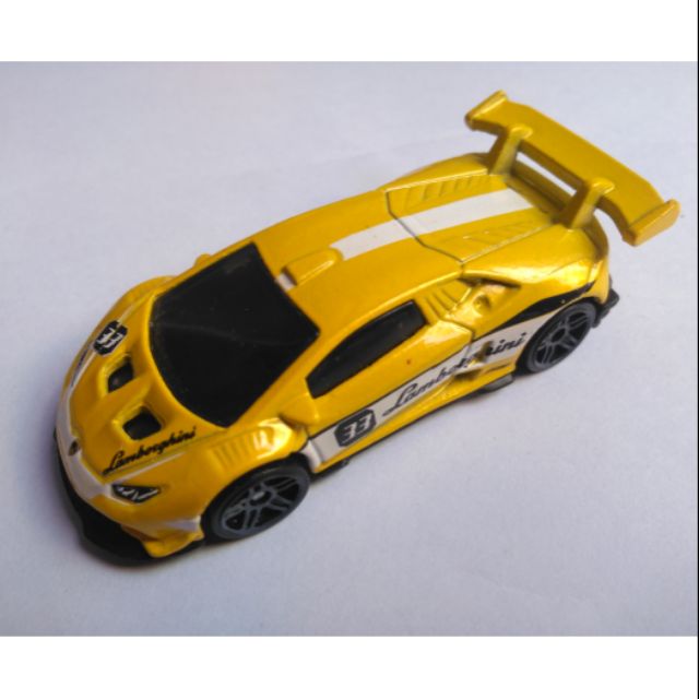 Xe Hotwheels Lamborghini Huracan vàng number 33 , xe đẹp như mới