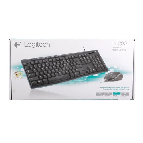 Bộ Bàn Phím, chuột Logitech Multimedia MK200, dùng cho PC, Laptop, Kết nối USB, bảo hành 36 tháng - MK200