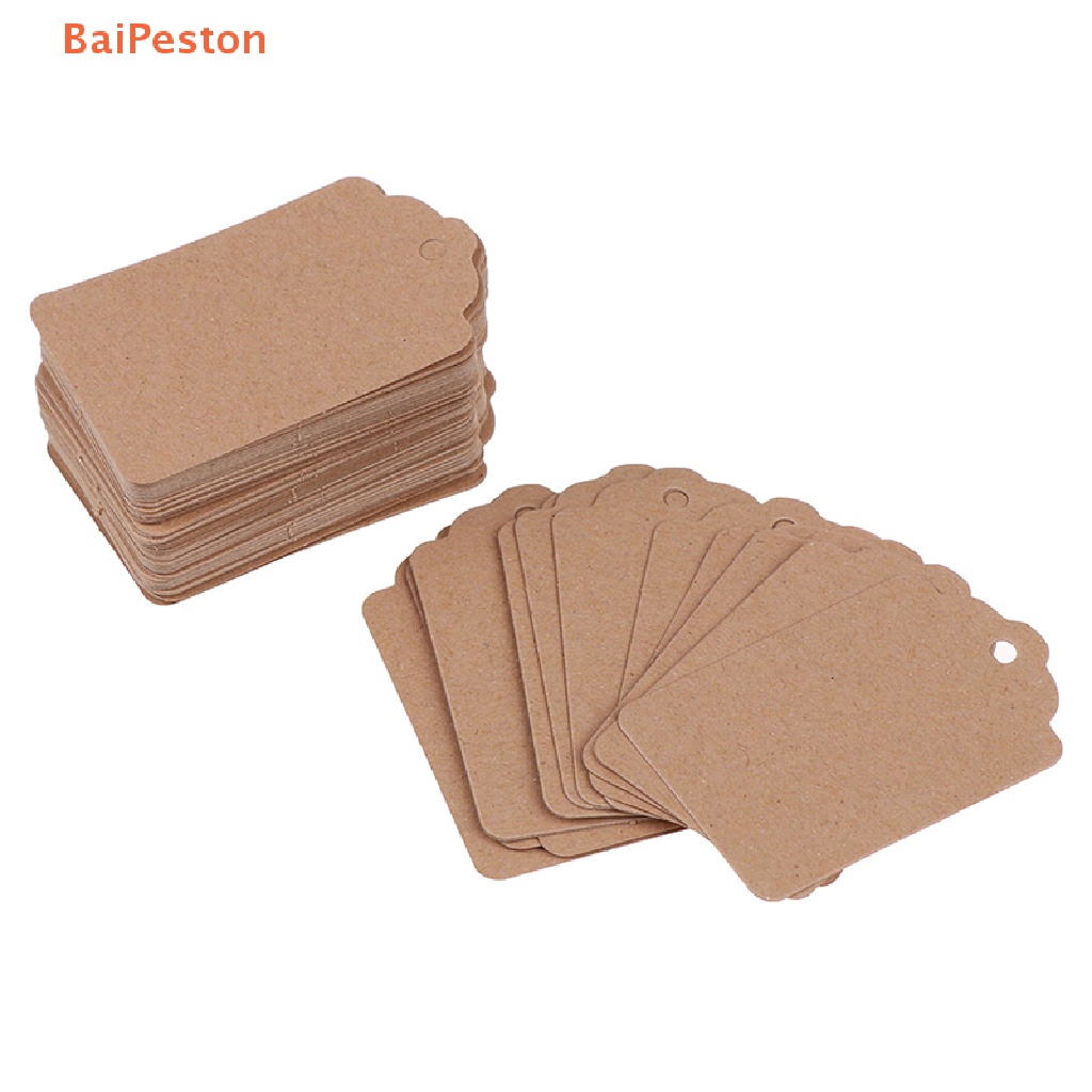 Set 100 Thẻ Giấy Trơn 20m Dùng Ghi Giá Tiền Trang Sức Kèm Dây Treo