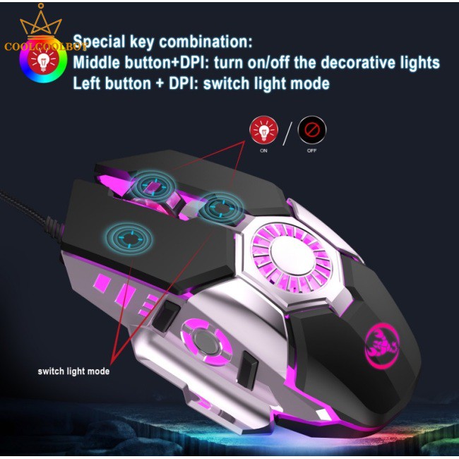 [COD] 7 Colors Change Wired Gaming Mouse 6 Modes Adjustable Ergonomic Computer Mouse Gamer Mice 6400dpi