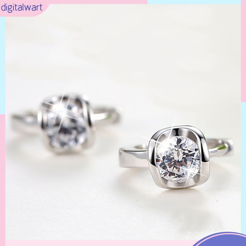 Bông Tai Đính Hạt Đá Tròn Thời Trang Nữ Tính