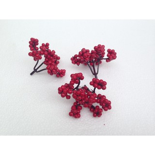 Bộ 5 Chùm quả cherry (chùm diệu ) loại trơn bóng trang trí cây thông noel