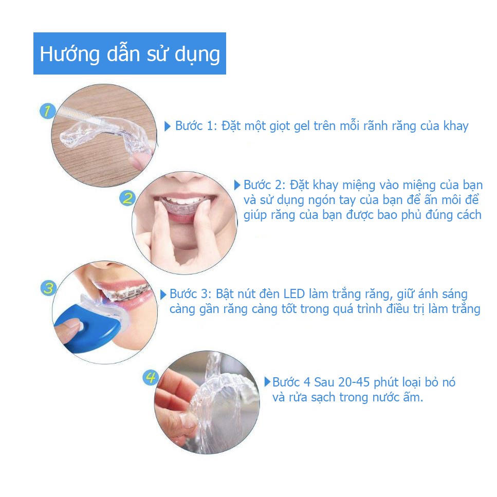 Bộ kit làm trắng răng nha khoa, tẩy trắng răng cấp tốc tại nhà