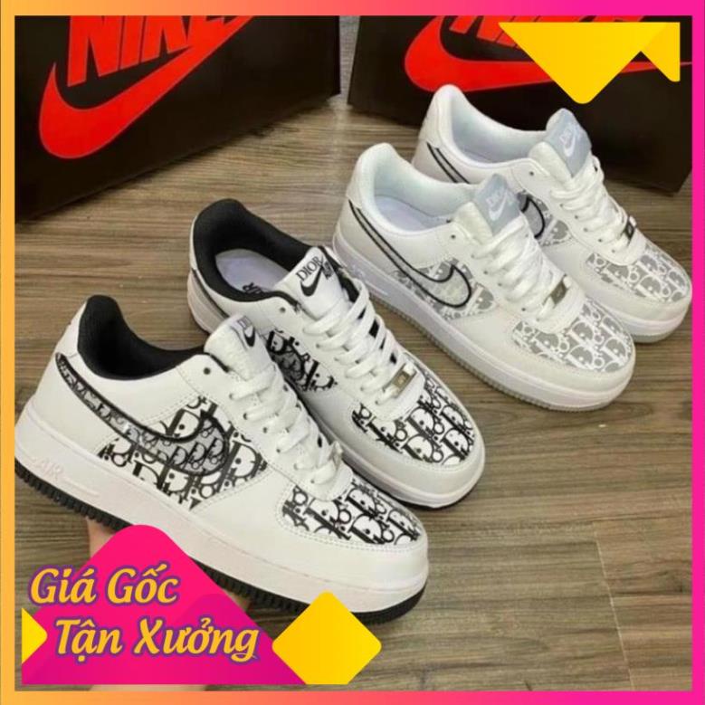Giày sneaker AF1 trắng đế đen xám Hot trend nam nữ, Giày thể thao FORCE 1 TRẮNG dùng đi học,tập gym,chạy bộ