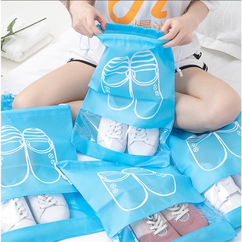Túi Vải Dây Rút Đựng Giày Chống Bụi Bẩn Size Lớn Mang Đi Du Lịch Tiện Lợi