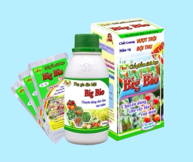 Phân bón lá hữu cơ cao cấp Big-Bio cho cây lúa rau màu cây cảnh chai 250ml dung dịch thuỷ canh