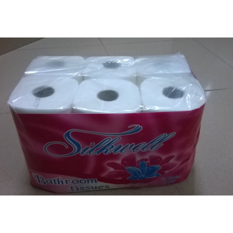 [Siêu giảm giá] Giấy Vệ sinh 12 cuộn Silkwell đỏ