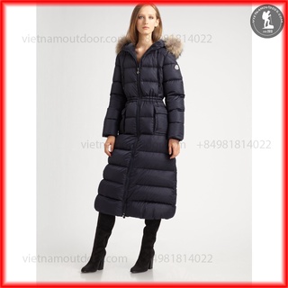 Áo khoác nữ Moncler  - Áo khoác lông vũ mangto cổ lông dáng dài nữ [ hàng chính h.ãng] - cho mùa đông ấm áp