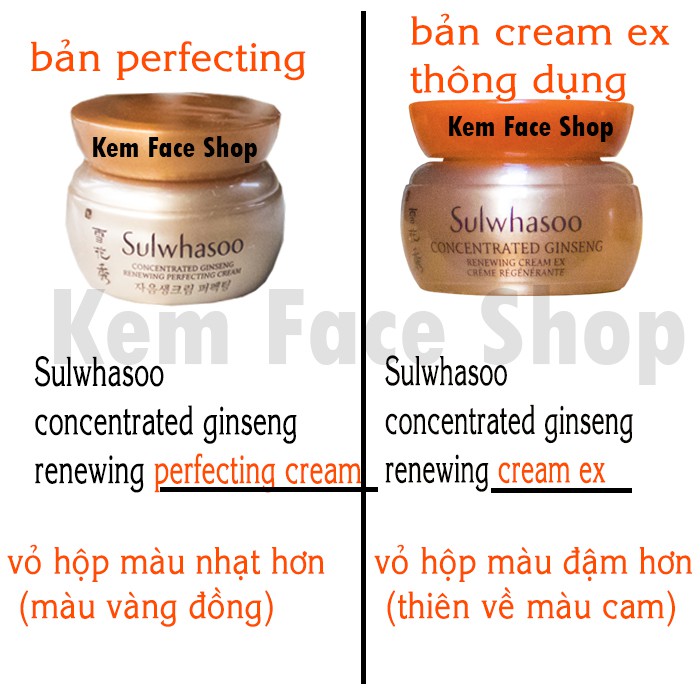 [Phiên bản Mới] Kem dưỡng nhân sâm phục hồi tái tạo chống lão hóa Concentrated Ginseng Renewing PERFECTING Cream EX 5ml
