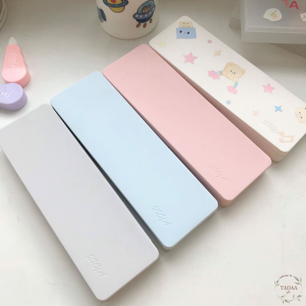 Hộp bút nhựa màu pastel đơn giản đựng dụng cụ học tập trang trí