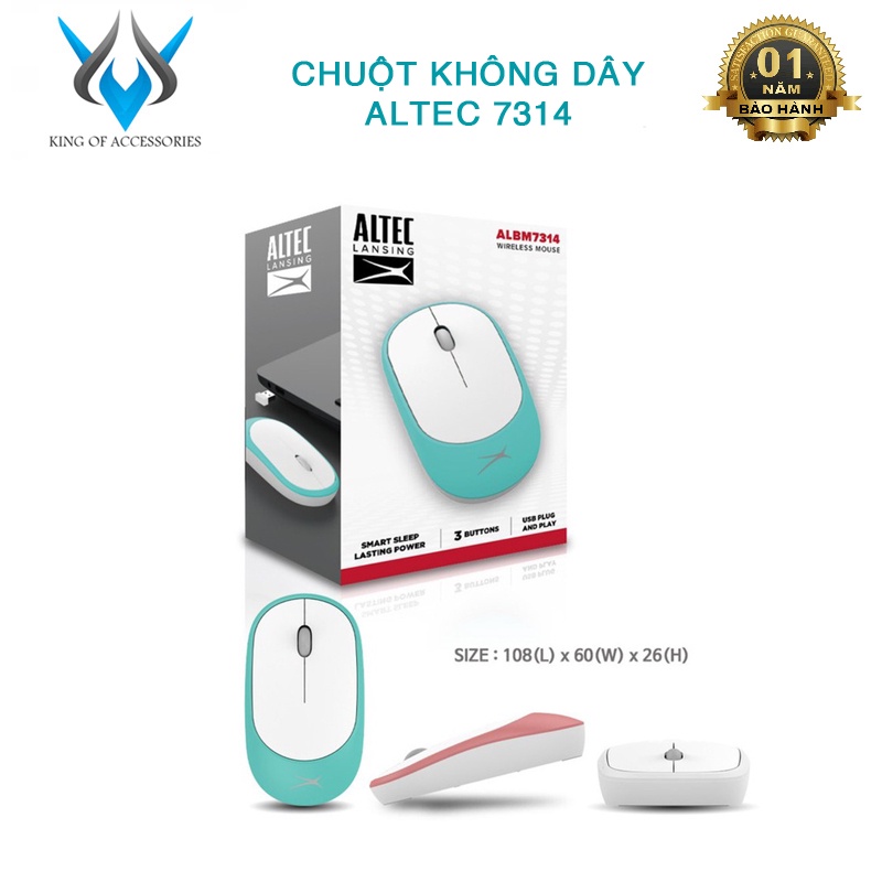 Chuột không dây Wireless ALTEC ALBM7314 siêu mỏng (màu ngẫu nhiên) Phụ kiện 1986