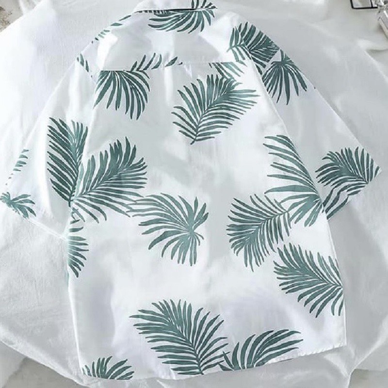 Áo sơ mi đi biển, bộ đồ đôi hoạ tiết nam nữ-vải kaki thoáng mát 1132 | BigBuy360 - bigbuy360.vn
