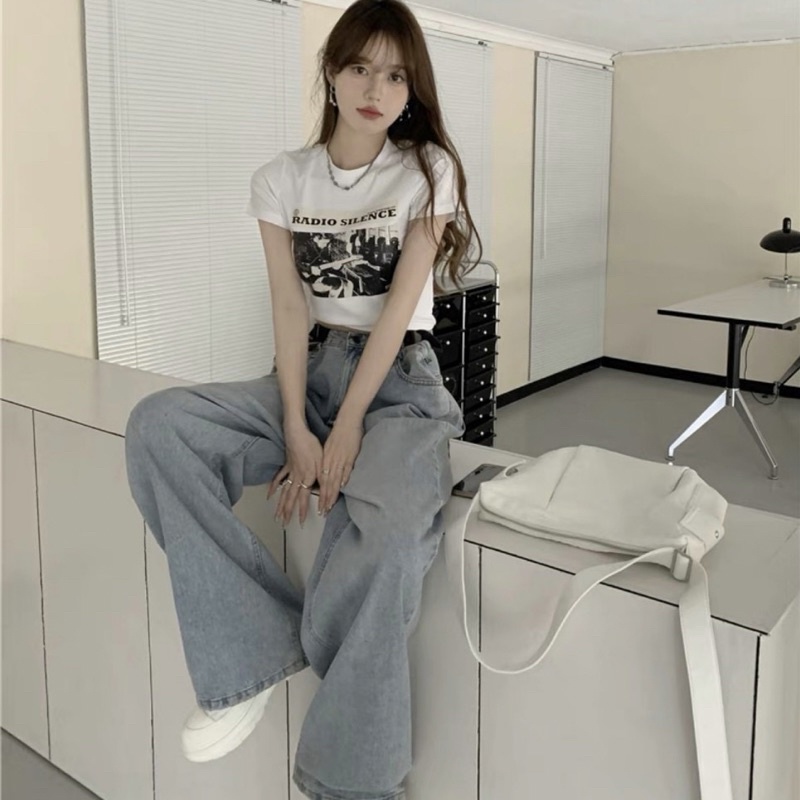 [Ảnh Thật + Hot] ÁO CROPTOP ÔM BODY IN HÌNH NGHỆ SĨ ĐẦN GHI TA TAY NGẮN CZ004