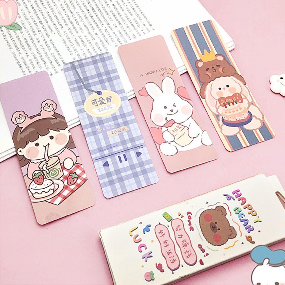 LAKAMIER Set 30 Thẻ Giấy Đánh Dấu Trang Sách Hình Gấu / Thỏ Đáng Yêu