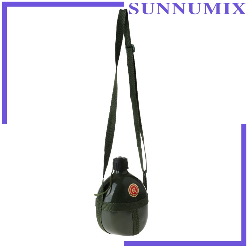 [Sunnimix] Bình Nước Cắm Trại Ngoài Trời Phong Cách Retro Kèm Dây Đeo