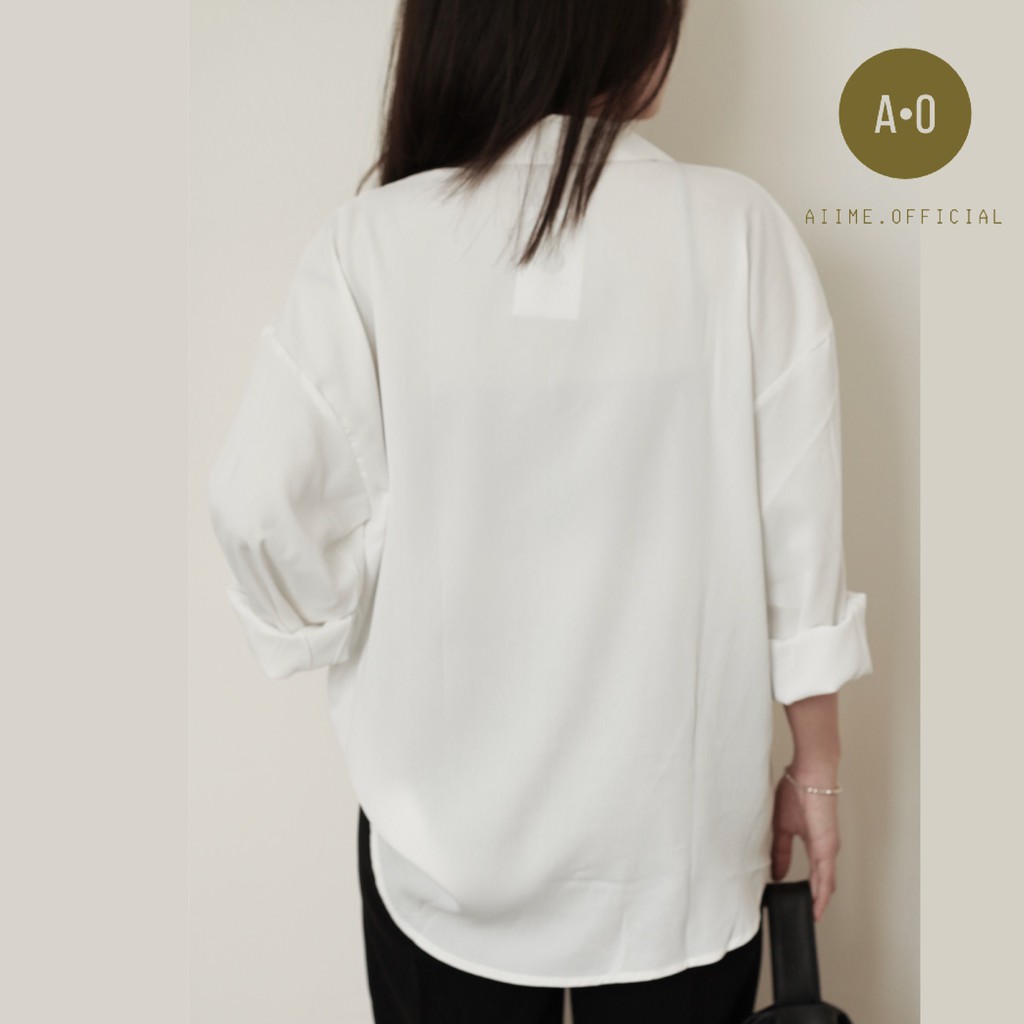 Áo sơ mi nữ dài tay form rộng chất lụa mềm mịn phong cách ulzzang vintage | BigBuy360 - bigbuy360.vn