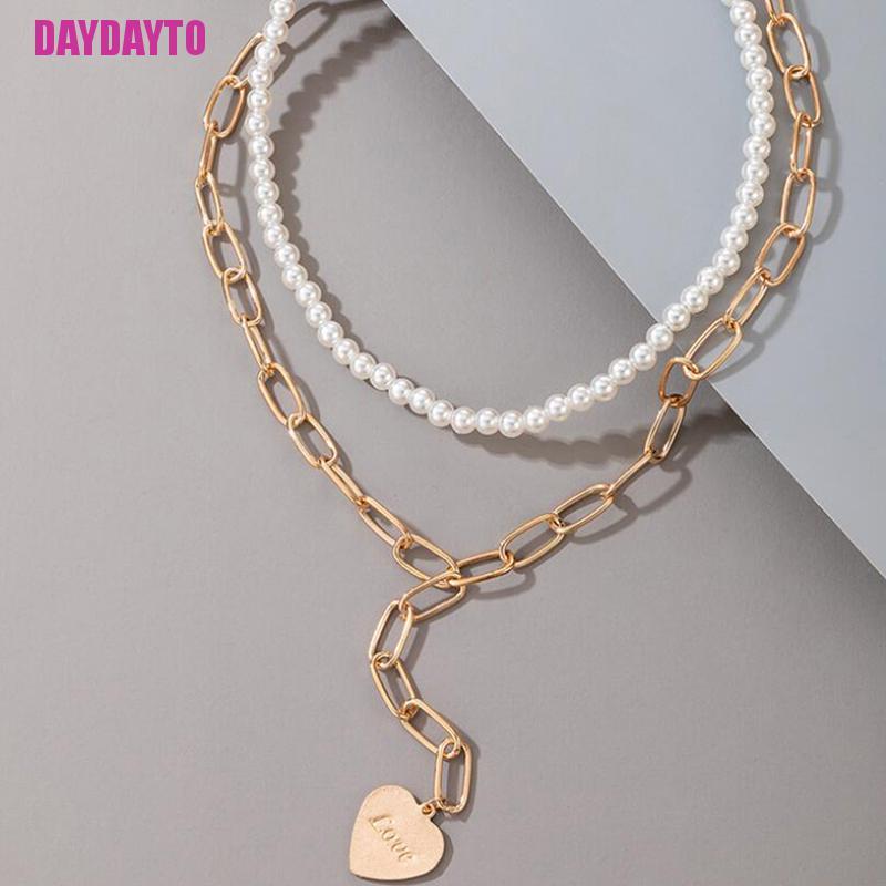 [DAYDAYTO] Vòng Cổ Choker Ngắn Nhiều Lớp Đính Vỏ Sò Và Ngọc Trai Nhân Tạo