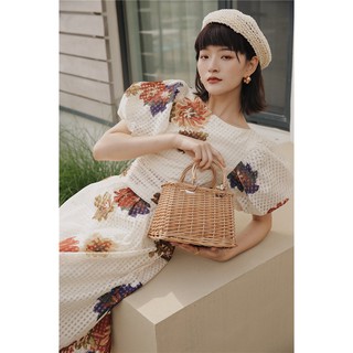 Đầm tay dài ren hoa 6 cánh 1552