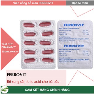 Viên bổ sung sắt ferrovit hộp 50 viên dùng cho phụ nữ có thai - ảnh sản phẩm 2