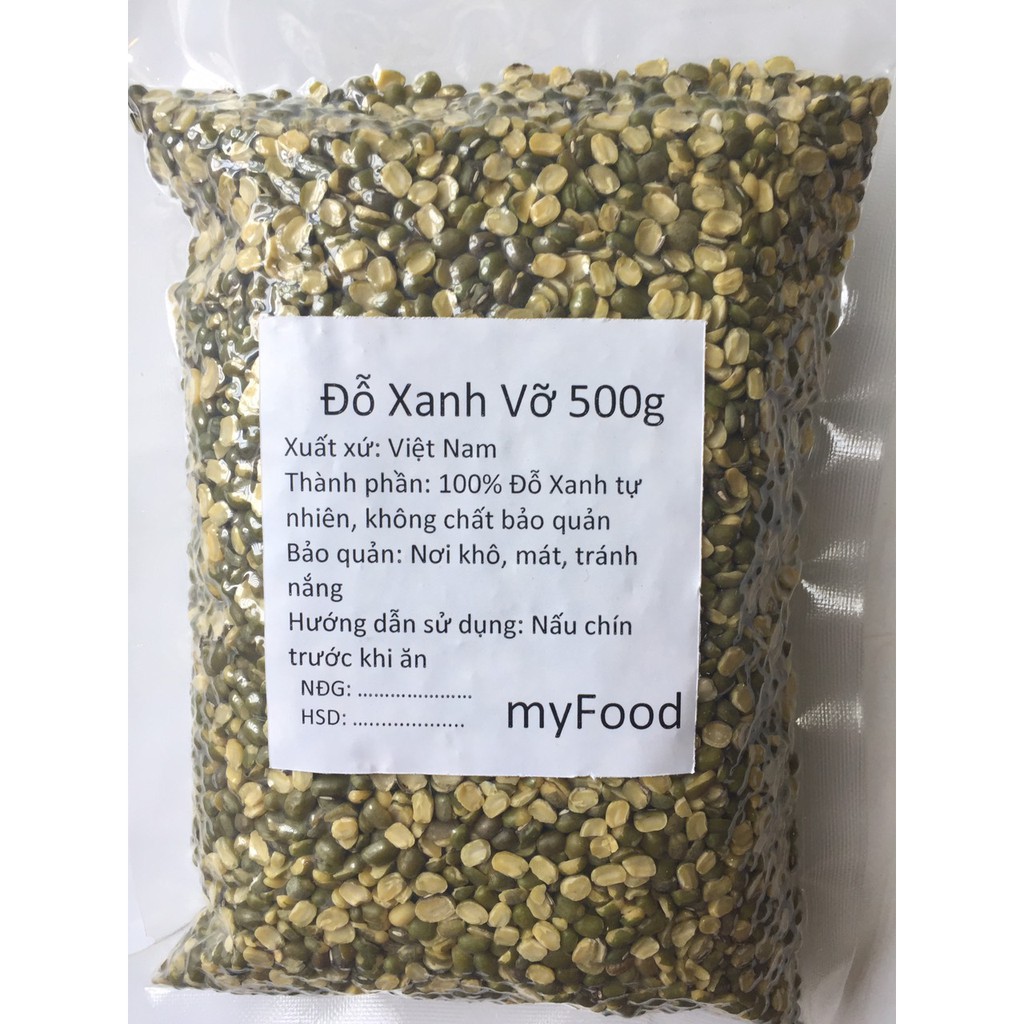 Đậu xanh xay vỡ đôi có vỏ loại A (1kg) Đại lý gạo Bà Tám