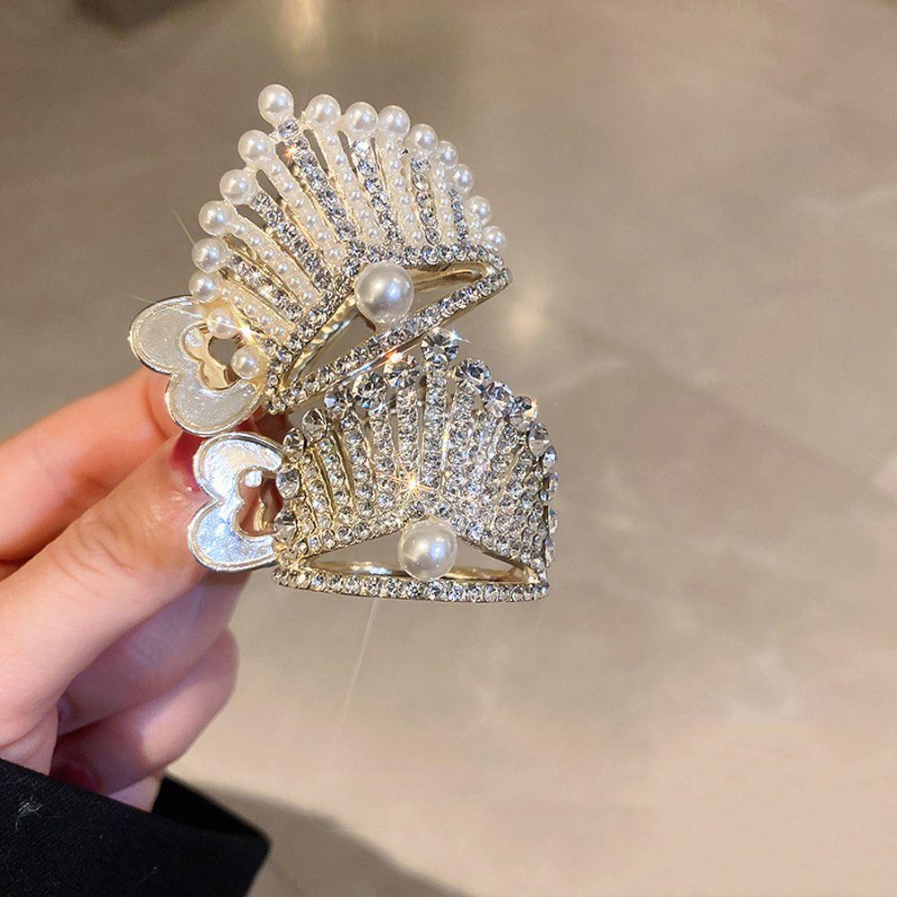 Fallforbeauty Kẹp Tóc Kim Loại Hình Vương Miện Sang Trọng Phong Cách Pháp Cho Nữ