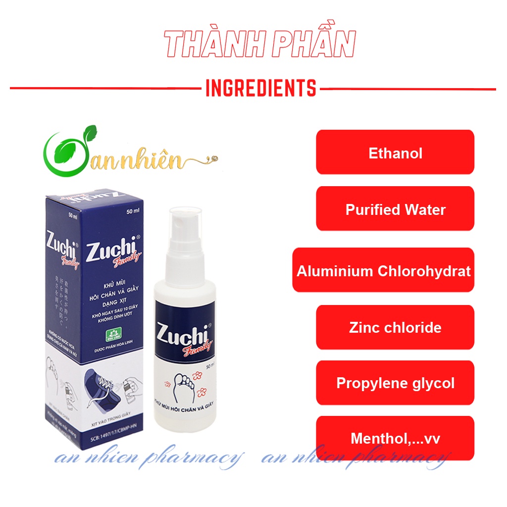 Xịt khử mùi hôi chân và giày Zuchi Family