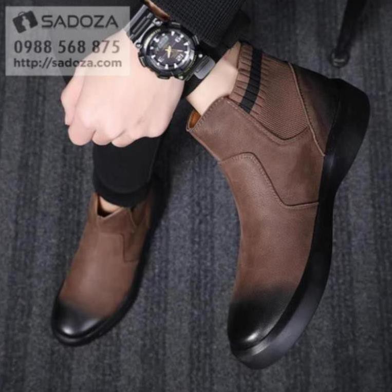 Giày Bốt Nam Da Bò - FREESHIP - Giày Nam Đẹp Chelsea Boot Siêu Cao Cấp Lịch Lãm GNK101 Sale 11
