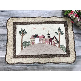 Thảm chùi chân cotton  chống trượt 40x60, Merci