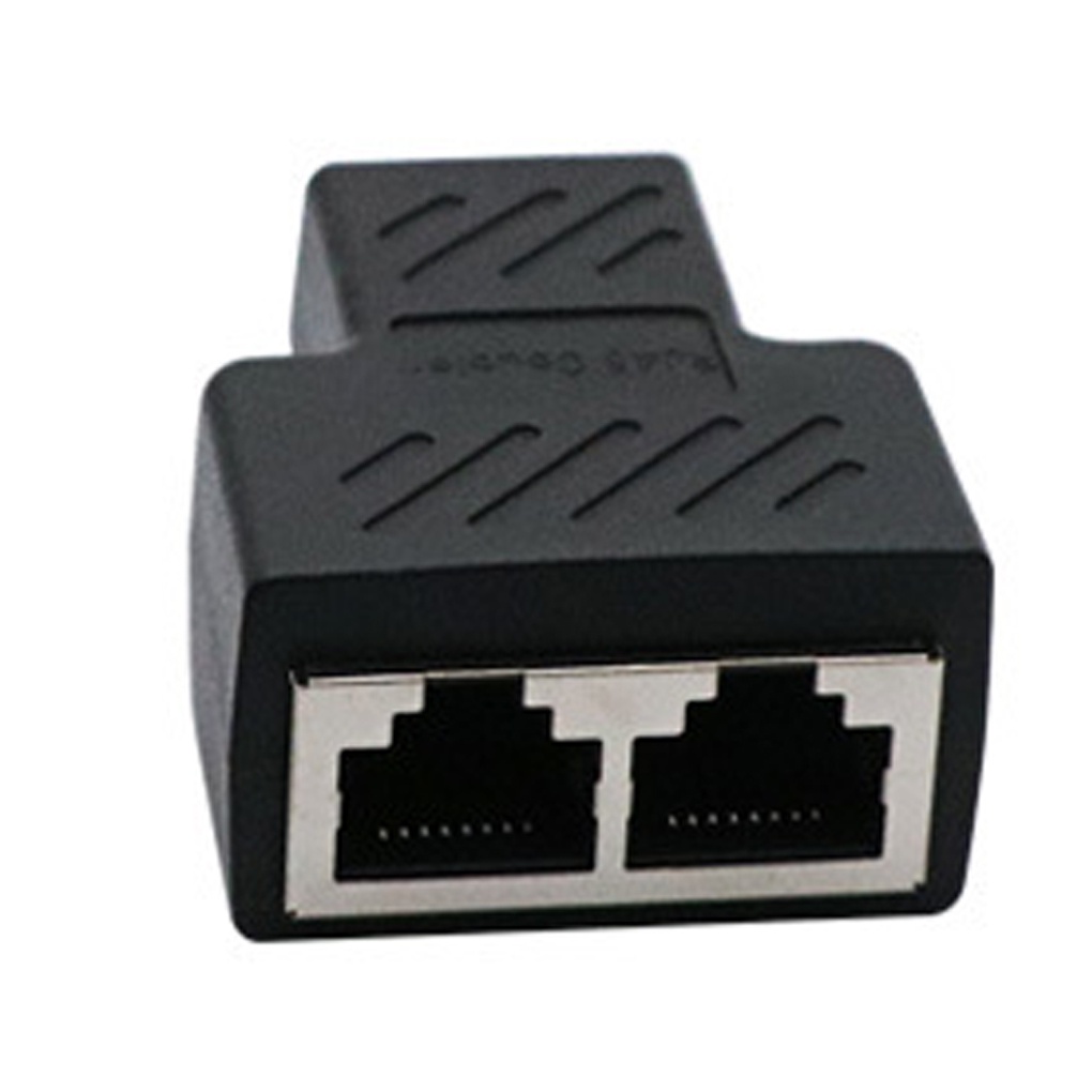 Internet Splitter Dual Port Ethernet Adapter High Speed Internet Plastic Port Distributor for Home Office