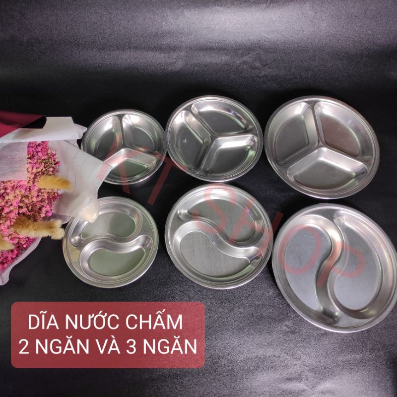 DĨA (CHÉN) ĐỰNG NƯỚC CHẤM 2 NGĂN VÀ 3 NGĂN