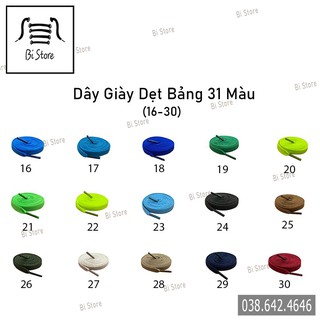 [𝟬𝟭 - 𝟭𝟱] Dây giày dẹt cho mọi mẫu giày - [𝗕𝗮̉𝗻𝗴 𝟯𝟭 𝗺𝗮̀𝘂] [𝗯𝗮́𝗻 𝘁𝗵𝗲𝗼 𝗰𝗮̣̆𝗽]
